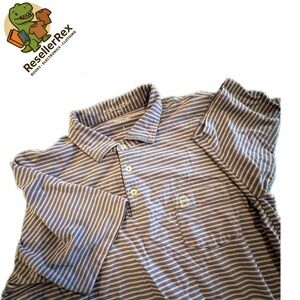 B. Draddy Men's Striped Short Sleeve Polo Shirt Size L